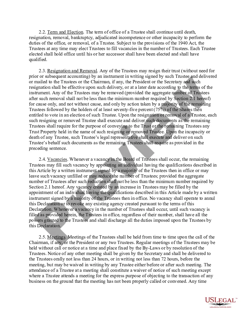 Preview Alternative Investment Partners Absolute Return Fund STS Agreement and Declaration of Trust