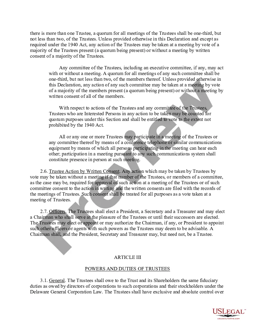 Preview Alternative Investment Partners Absolute Return Fund STS Agreement and Declaration of Trust