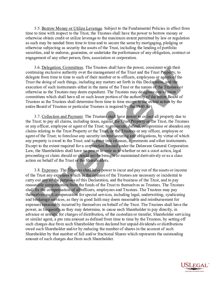 Preview Alternative Investment Partners Absolute Return Fund STS Agreement and Declaration of Trust