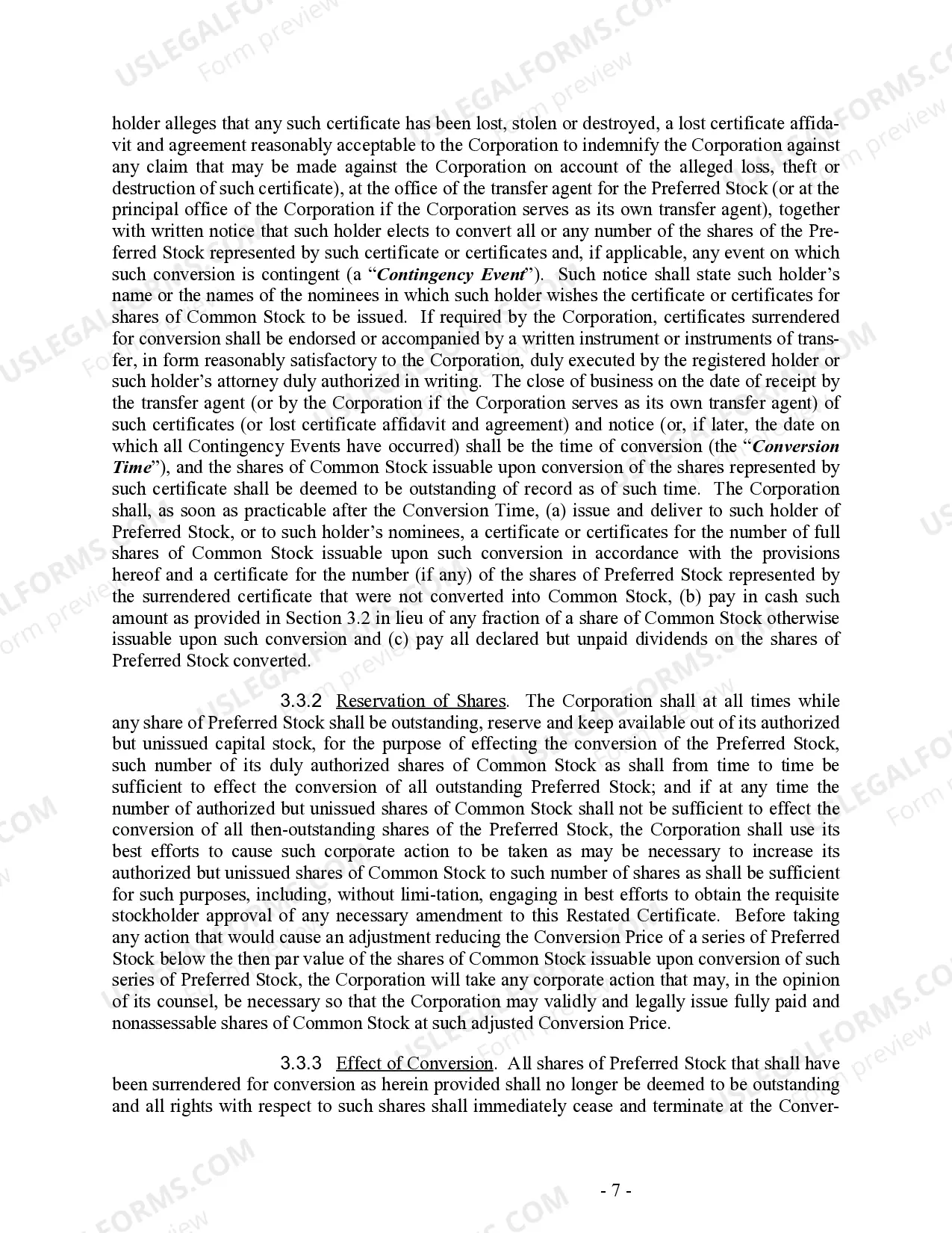 Preview Restated Certificate of Incorporation