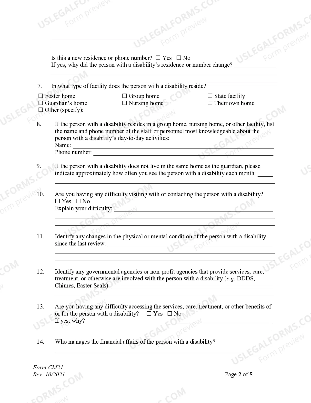 Preview Annual Update and Medical Statements - Guardianship