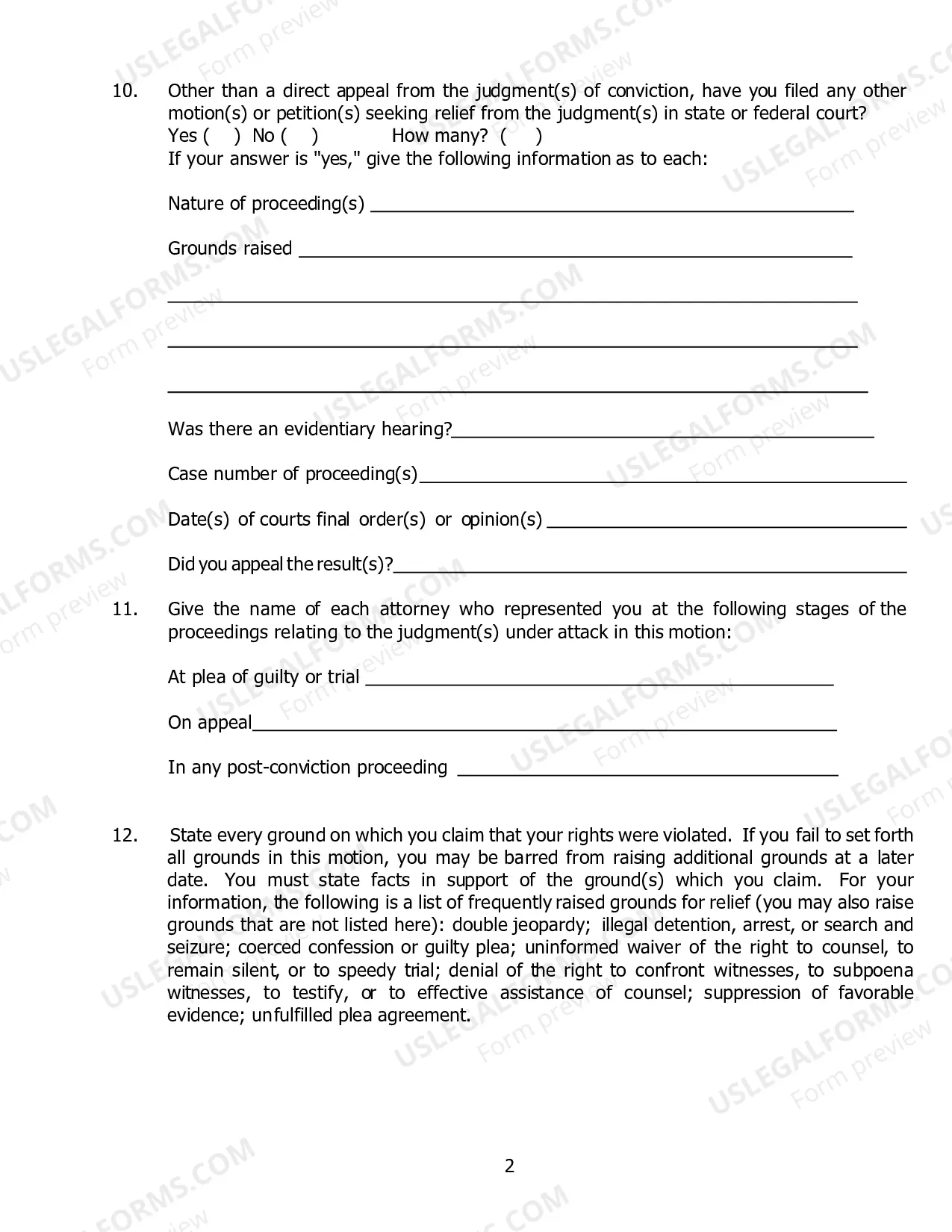 Preview Motion For Postconviction Relief
