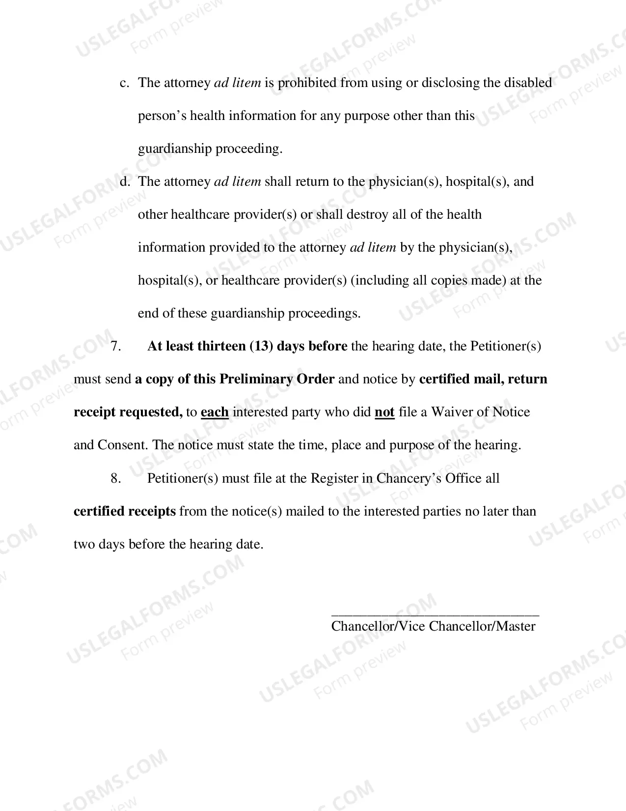 Preview Preliminary Order - Guardianship