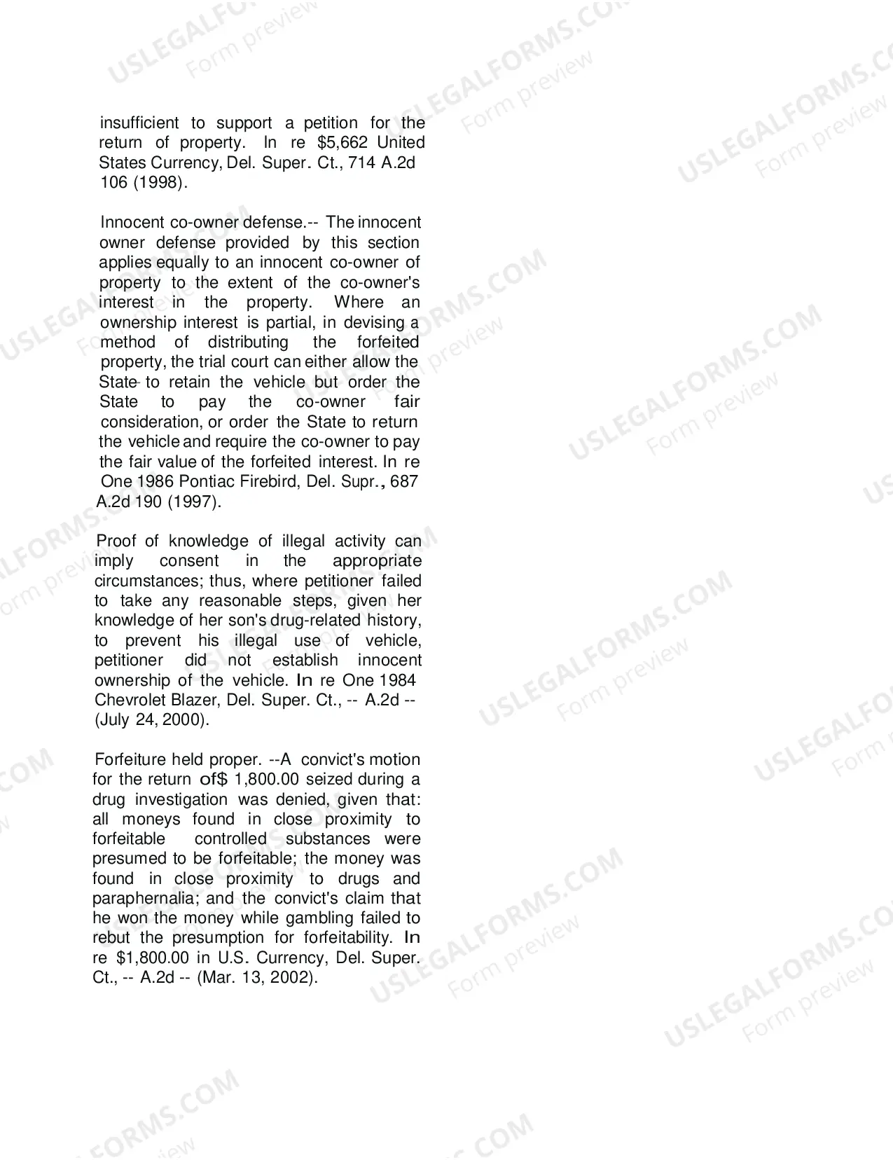 Preview Return of Property Petition with Instructions