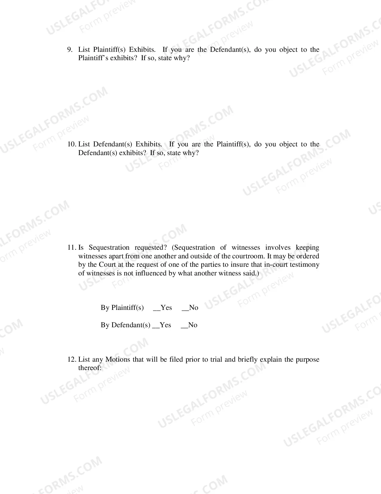 Preview Civil Case Management Order