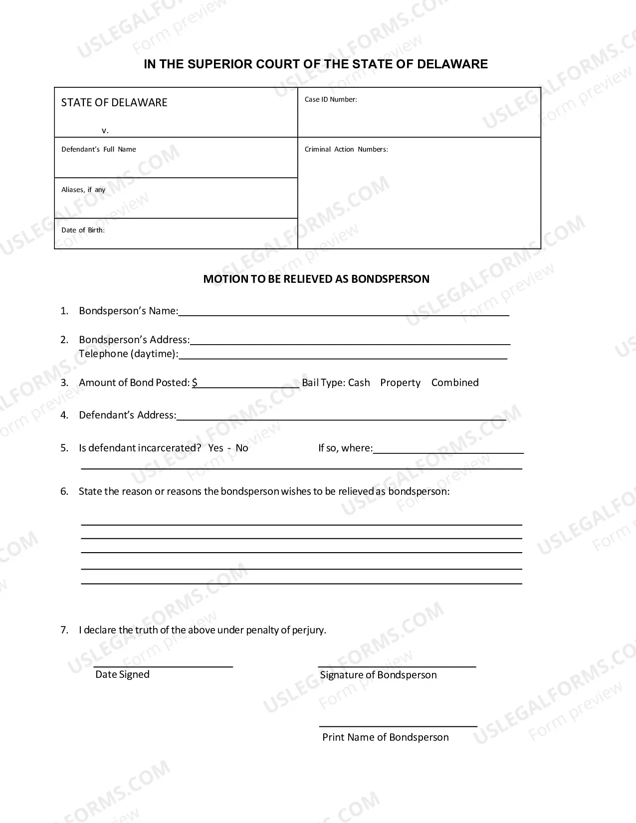 Preview Bail Motion For Relief As Bondsperson With Instructions