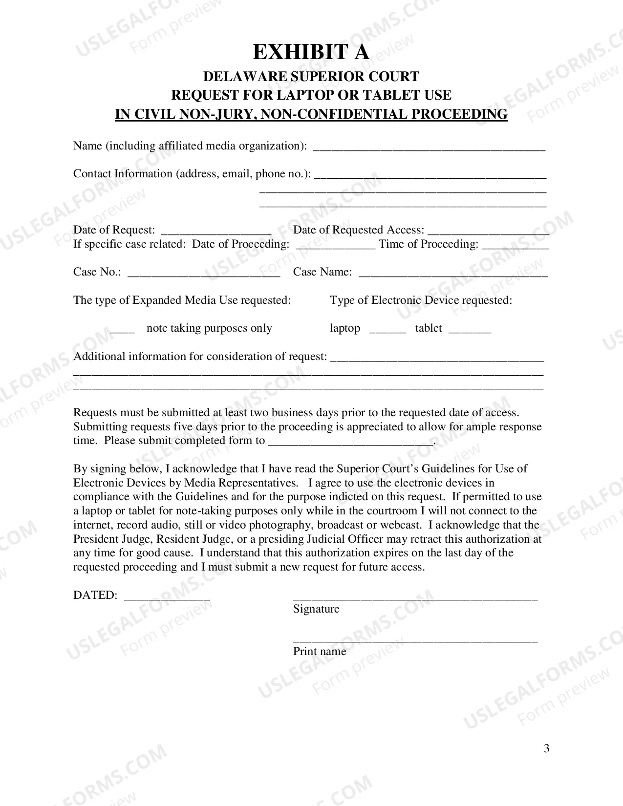 Preview Media Electronic Devices-Form And Guidelines