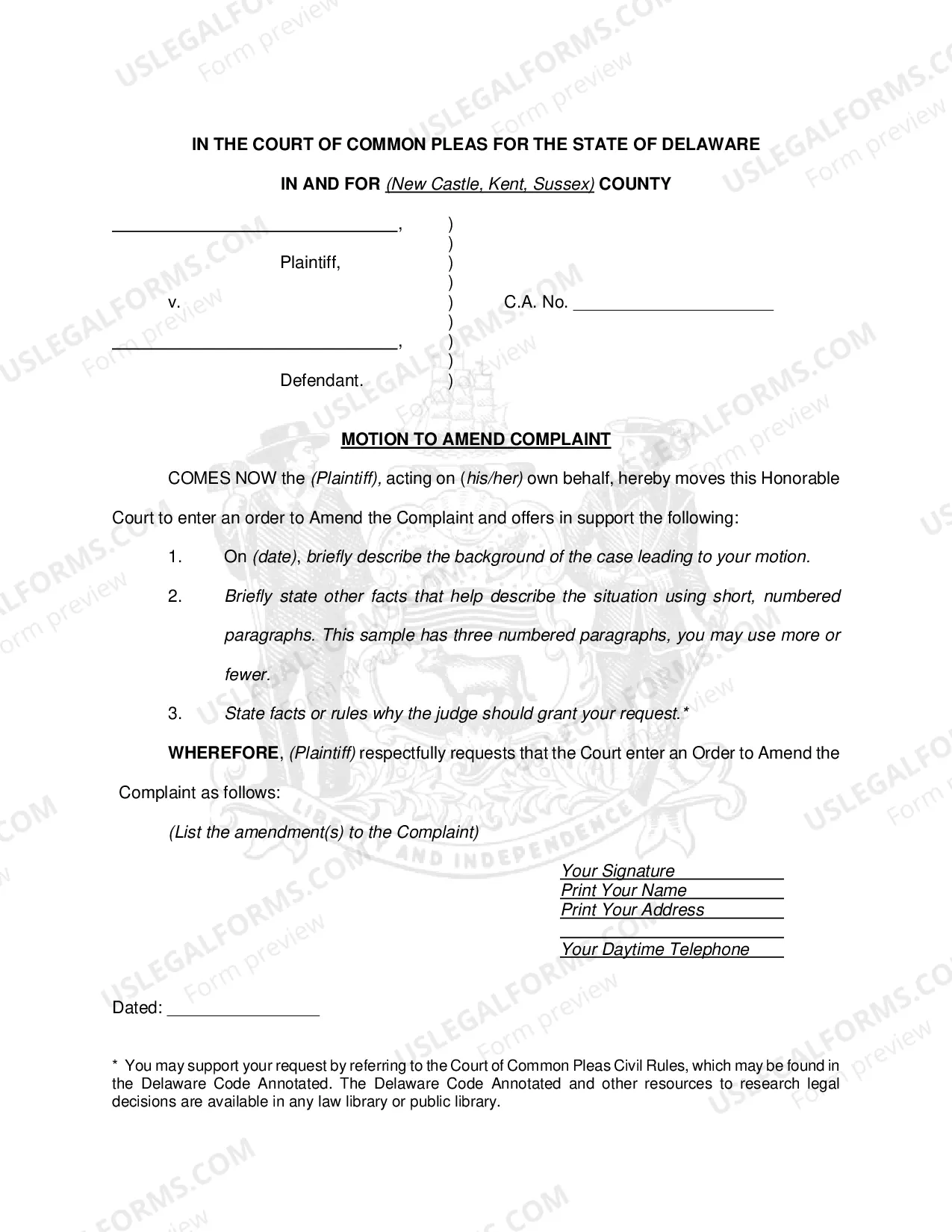 Preview How to Prepare a Civil Motion