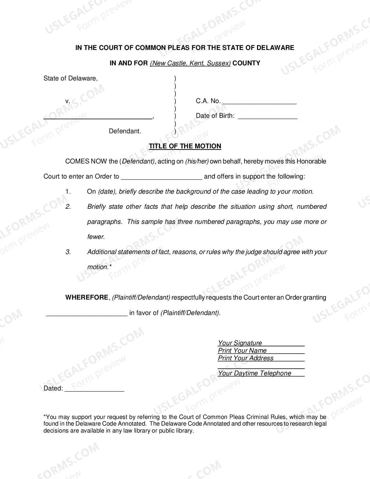 Preview How to Prepare a Criminal Motion