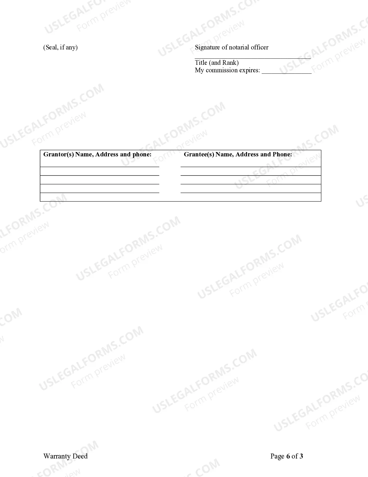 Preview Warranty Deed for Husband and Wife Converting Property from Tenants in Common to Joint Tenancy