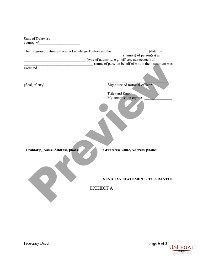 Preview Fiduciary Deed for use by Executors, Trustees, Trustors, Administrators and other Fiduciaries