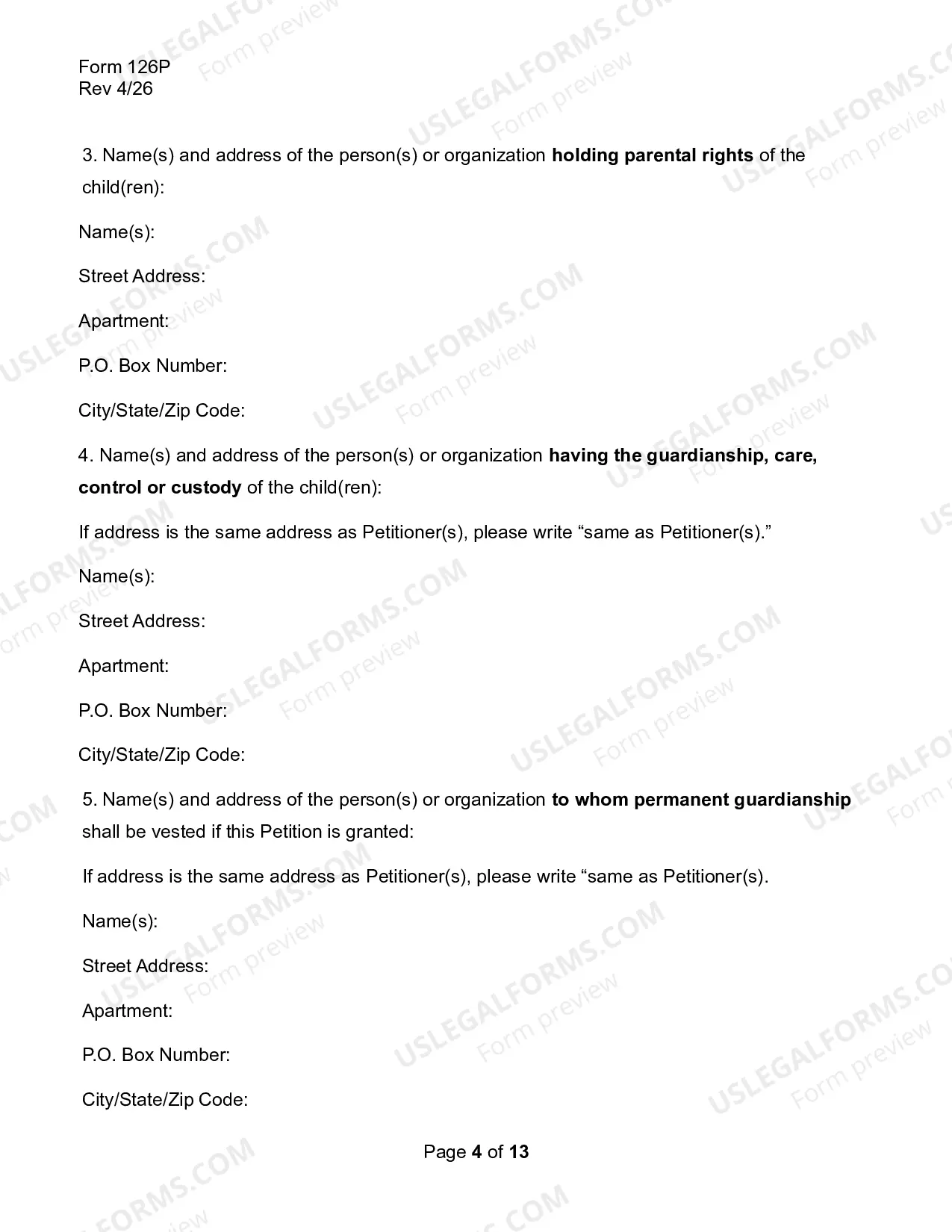Preview Petition For Guardianship Or Permanent Guardianship of A Minor Order of Reference