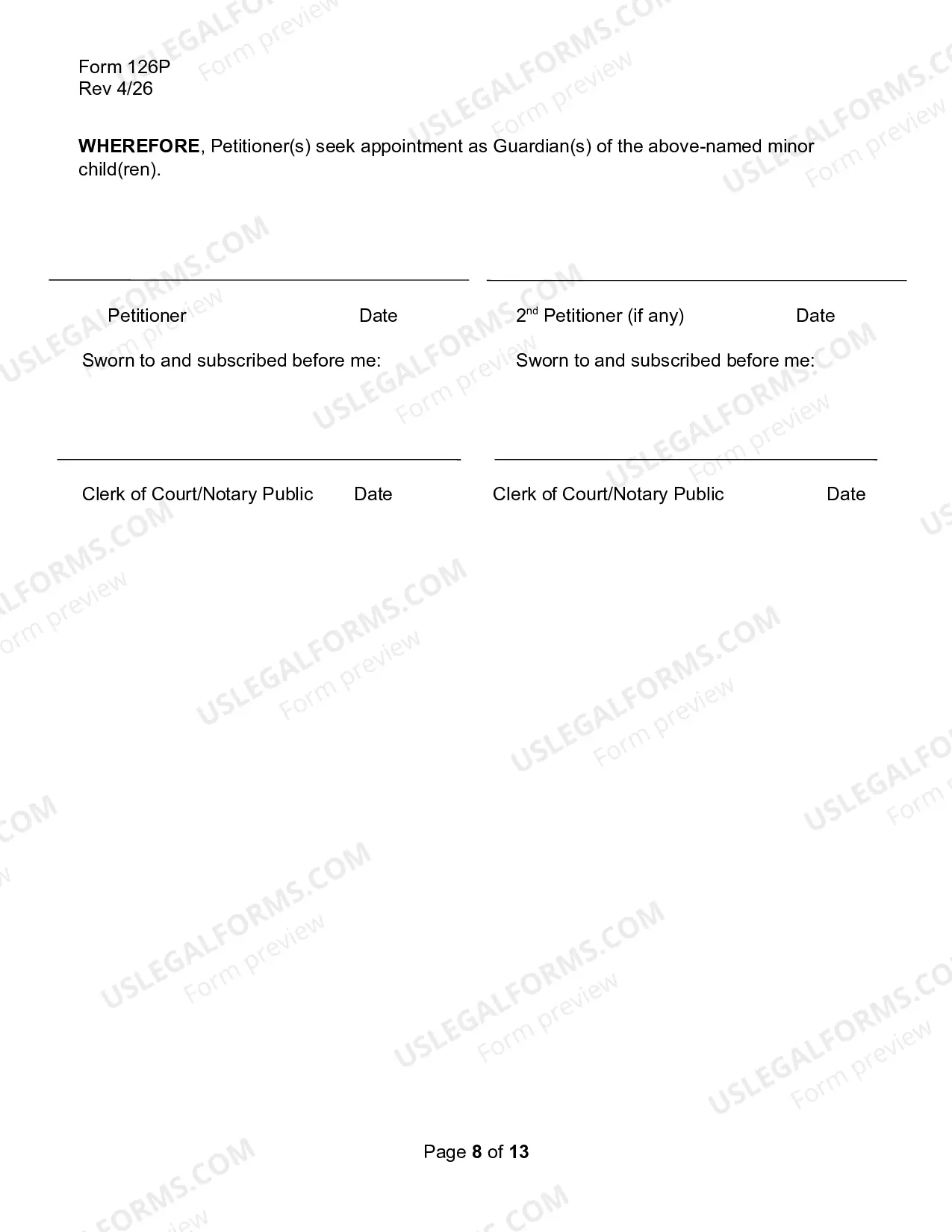 Preview Petition For Guardianship Or Permanent Guardianship of A Minor Order of Reference