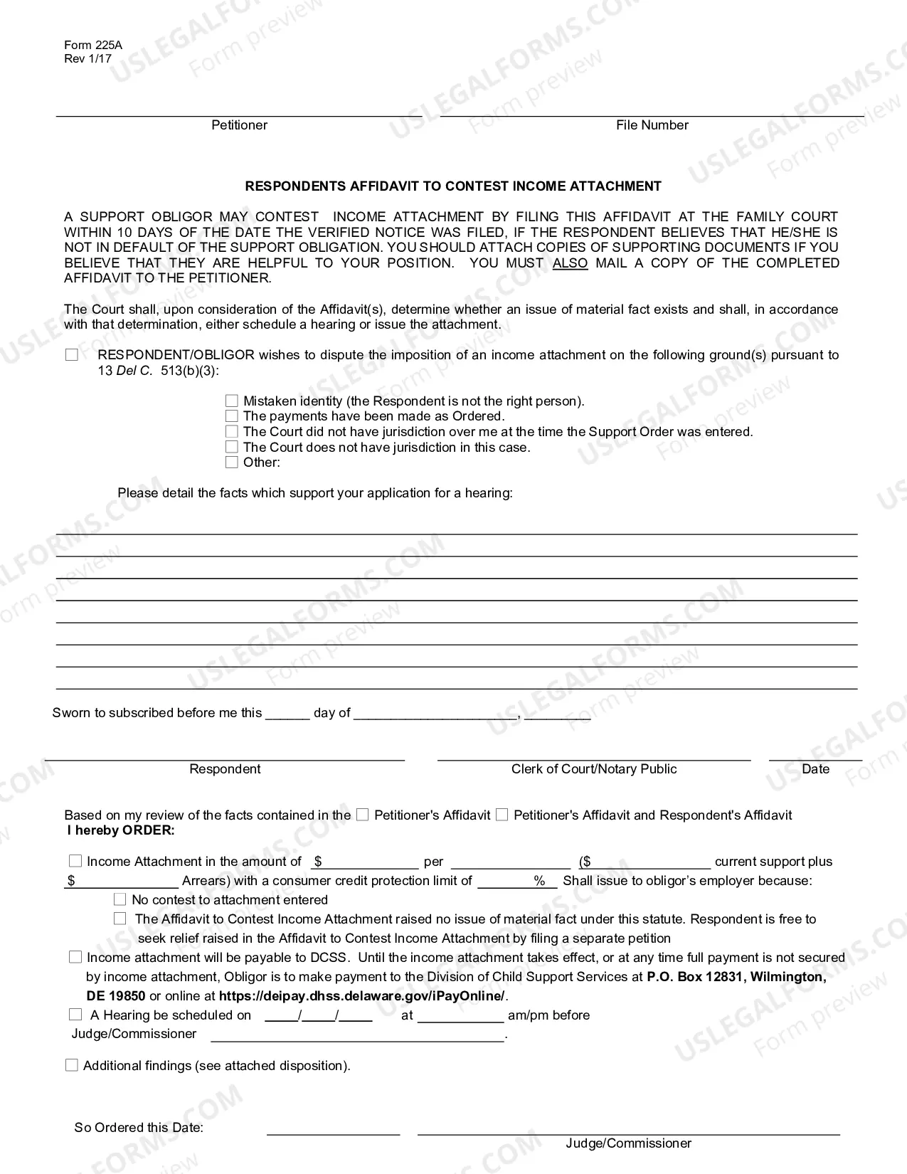 Preview Verified Notice For Interstate Attachment of Income