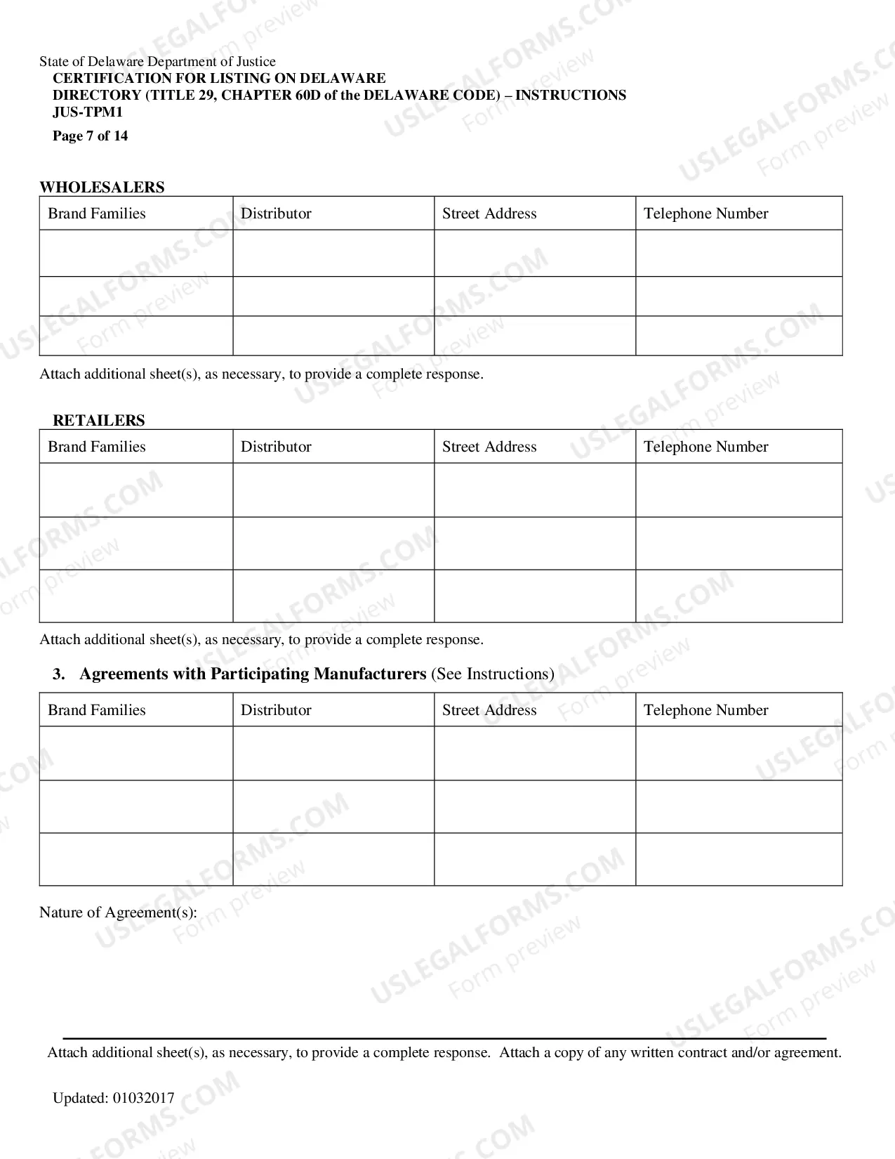Preview Certification For Listing - (JUS-TPM1 (0604))