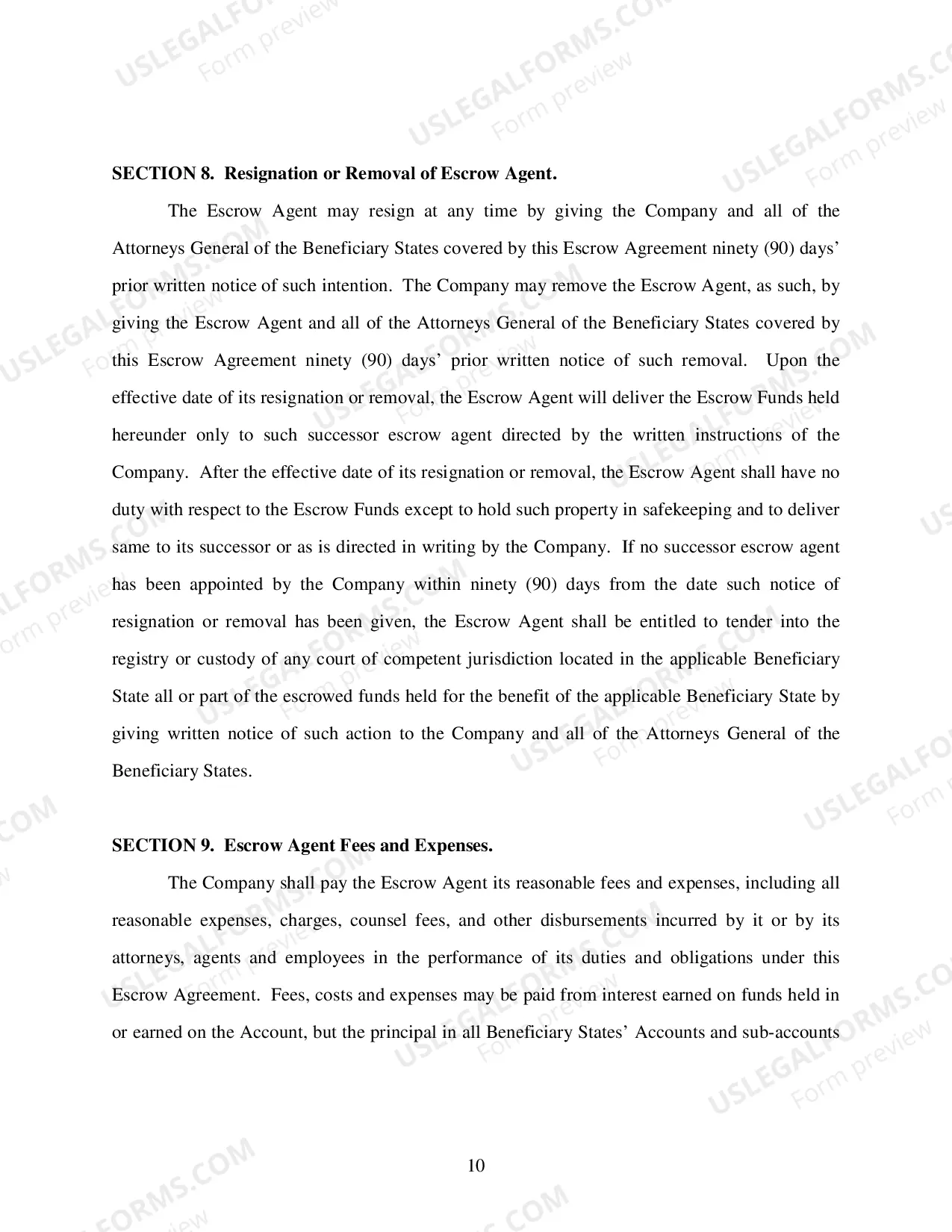Preview Model Escrow Agreement revised 6/23/06