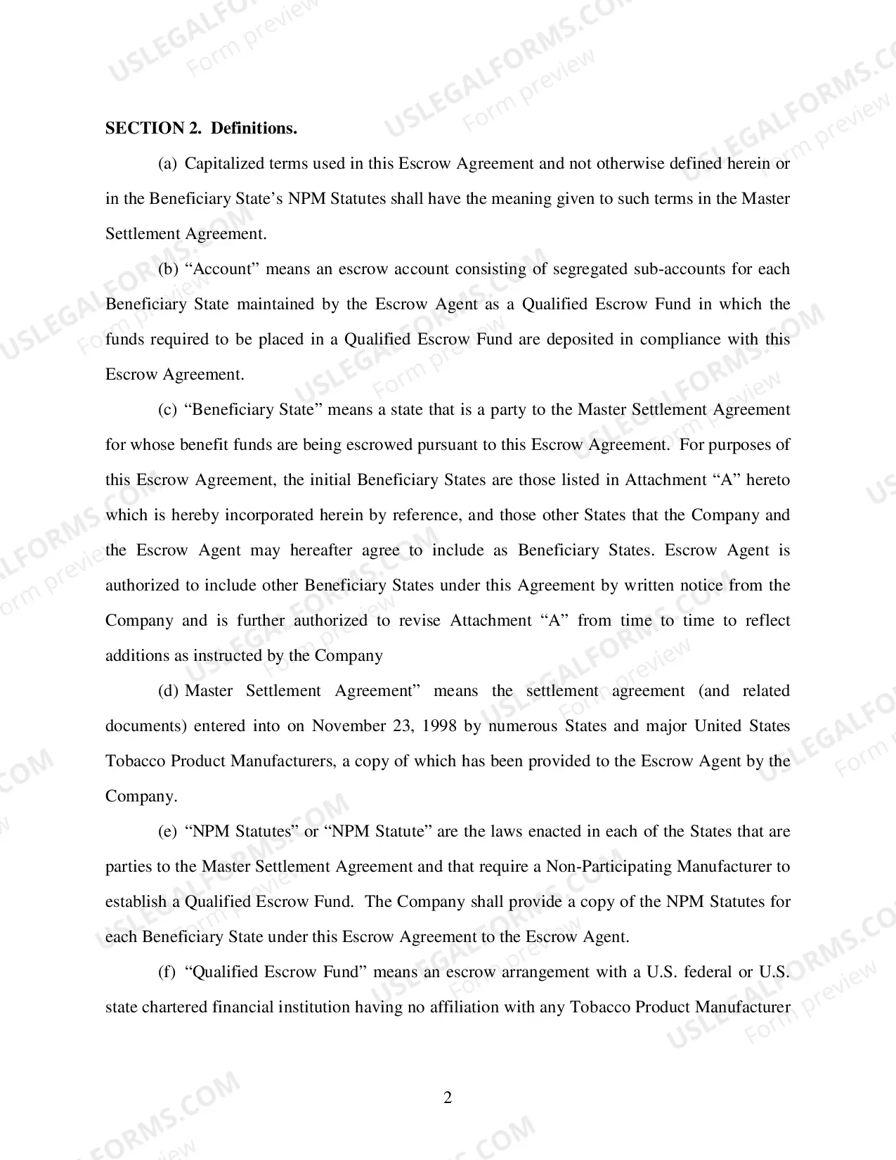 Preview Model Escrow Agreement revised 6/23/06