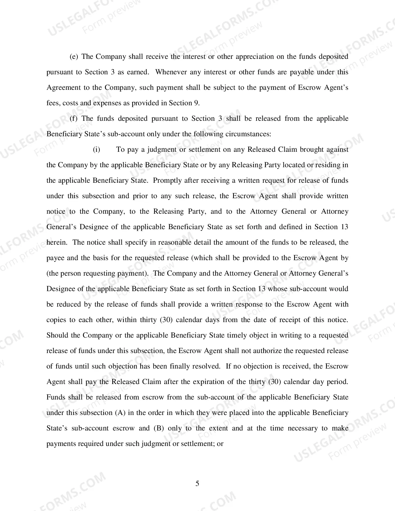 Preview Model Escrow Agreement revised 6/23/06