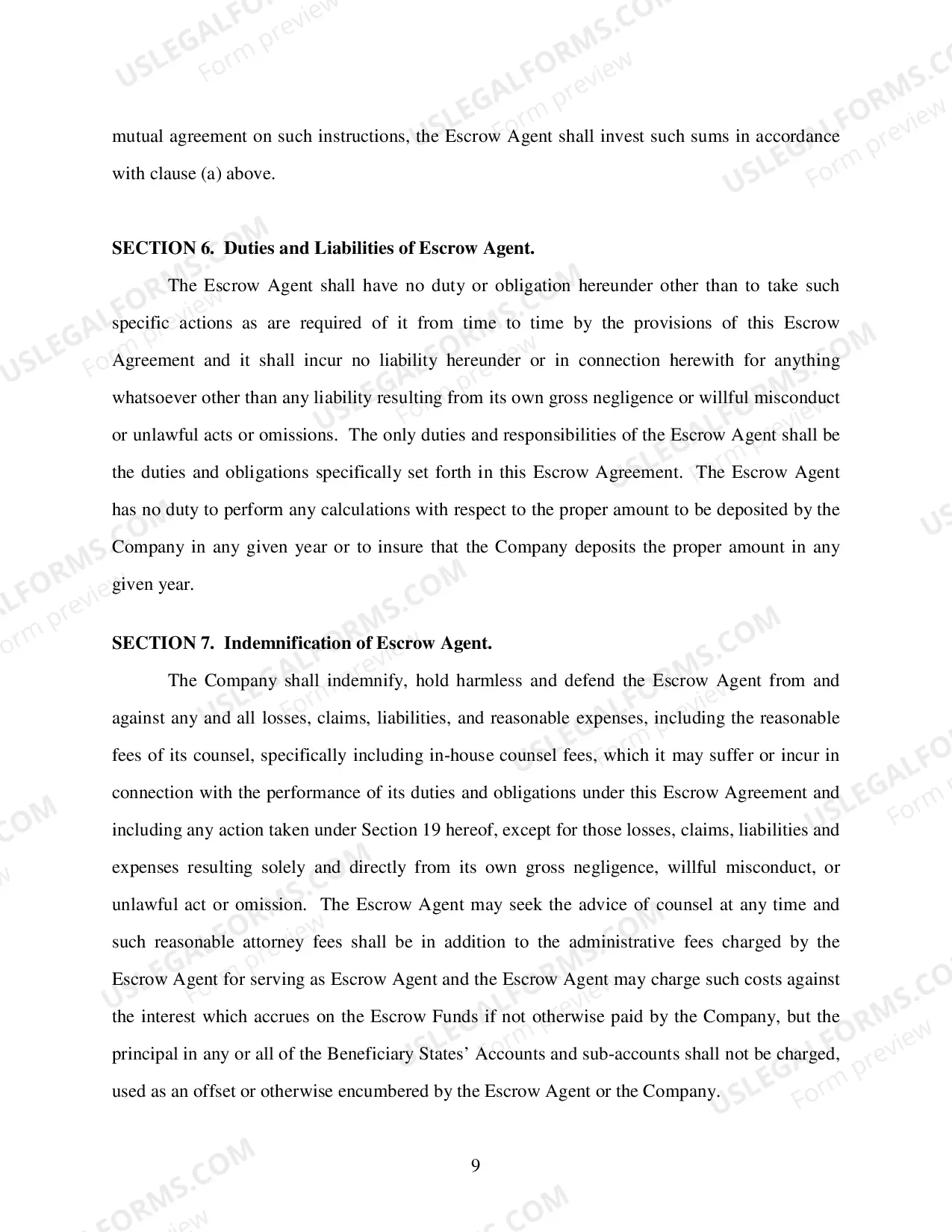 Preview Model Escrow Agreement revised 6/23/06