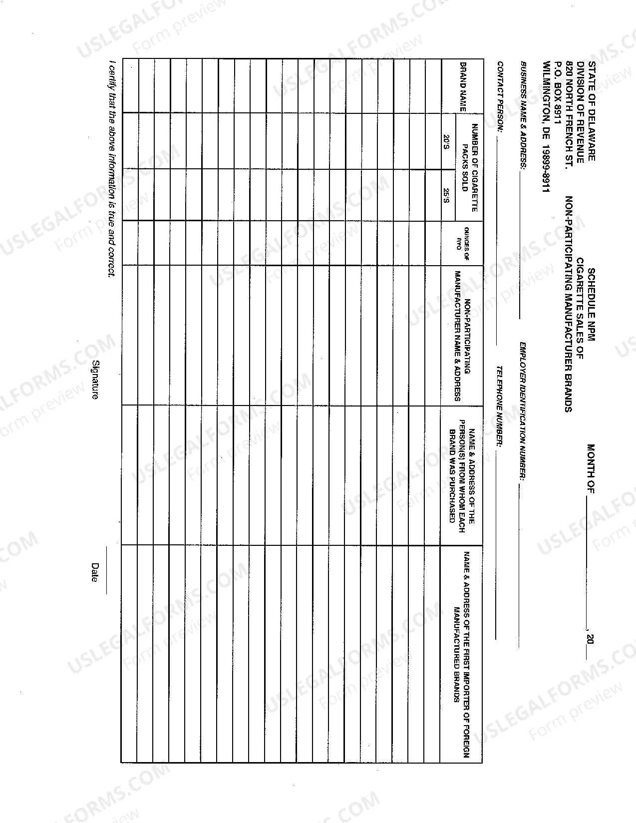 Preview NPM Monthly Cigarette Sales Report