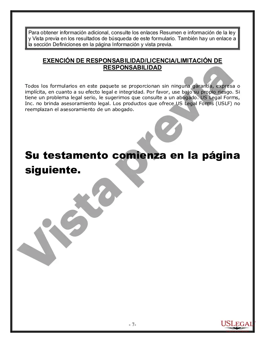 Preview Formulario de última voluntad y testamento legal para persona soltera sin hijos