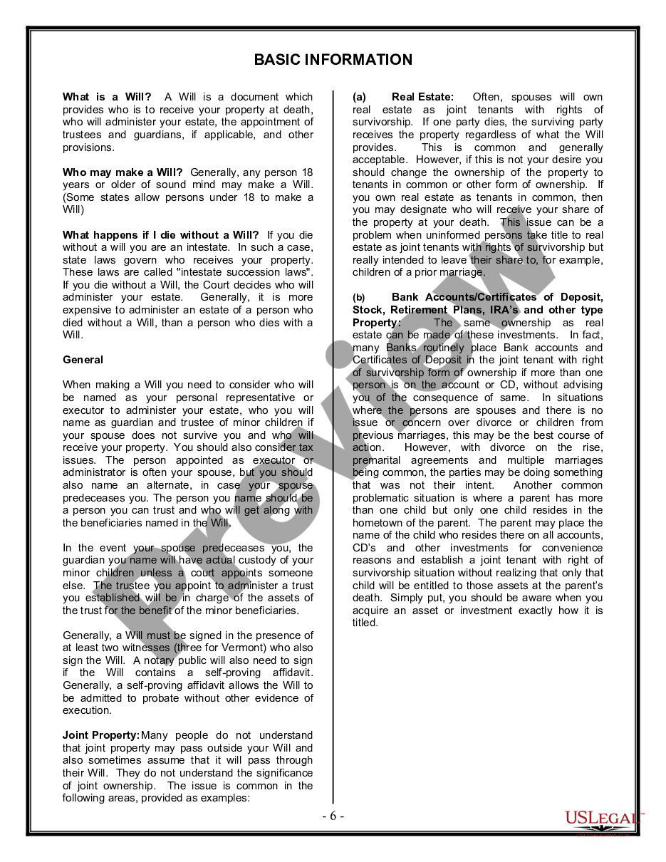 page 5 Legal Last Will and Testament for Married person with Minor Children from Prior Marriage preview