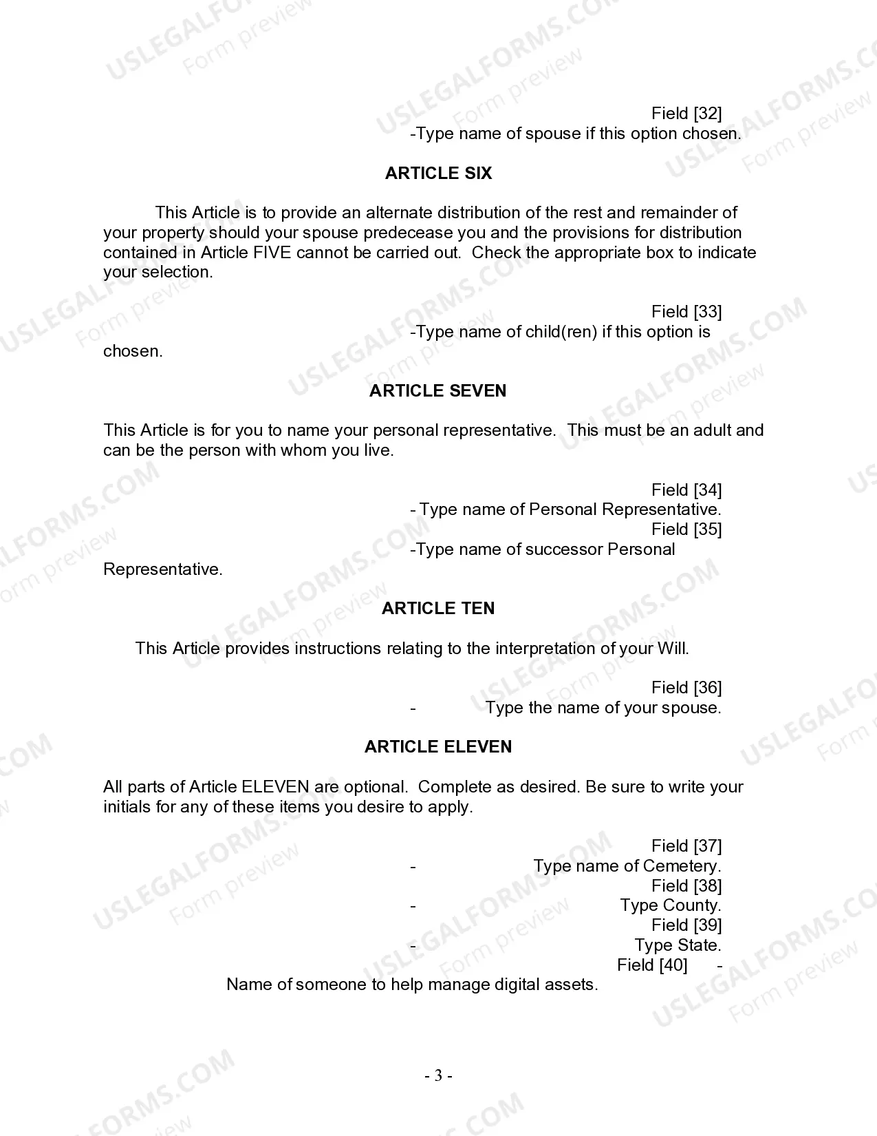 Preview Last Will and Testament for Married person with Adult Children from Prior Marriage