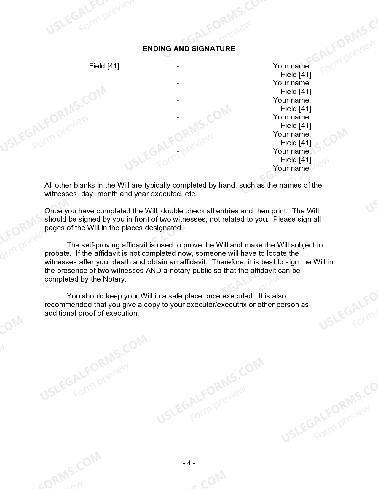 Preview Last Will and Testament for Married person with Adult Children from Prior Marriage