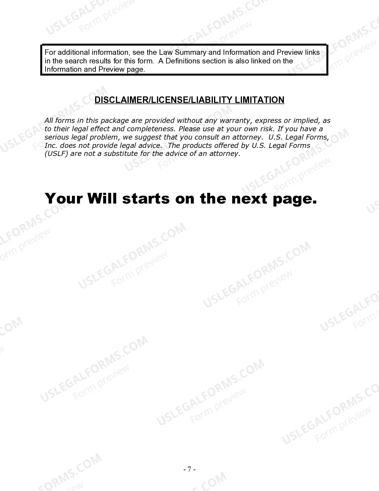 Preview Last Will and Testament for Married person with Adult Children from Prior Marriage