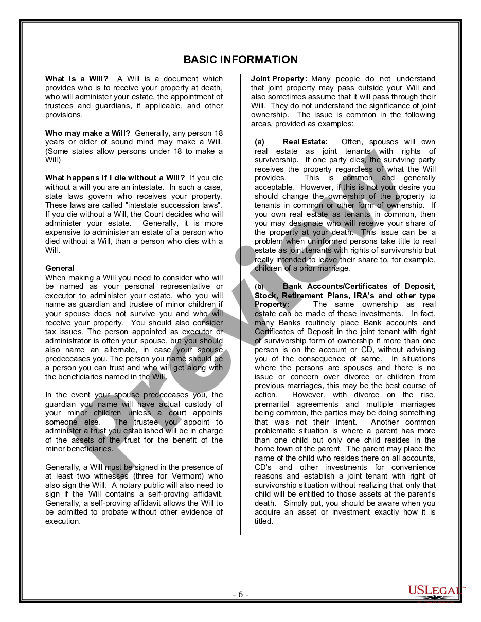 page 4 Legal Last Will and Testament Form for Divorced person not Remarried with Minor Children preview
