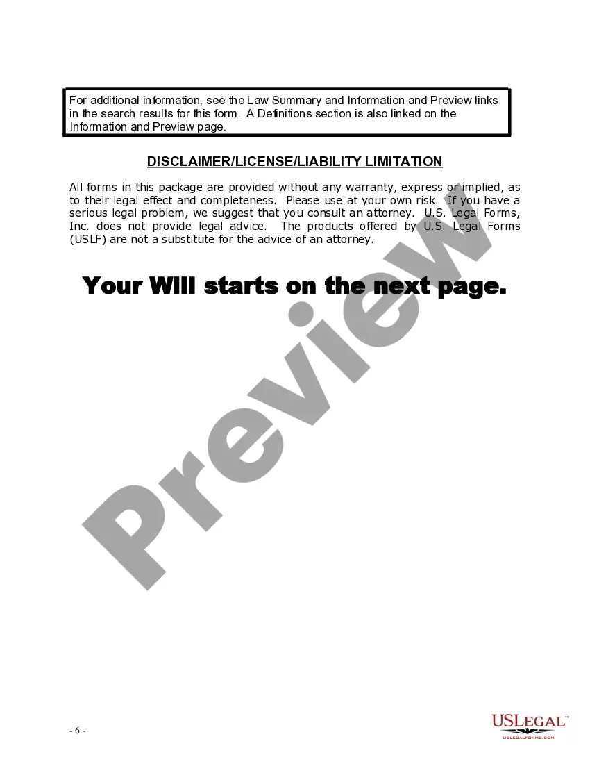 Preview Last Will and Testament for Married person with Adult Children