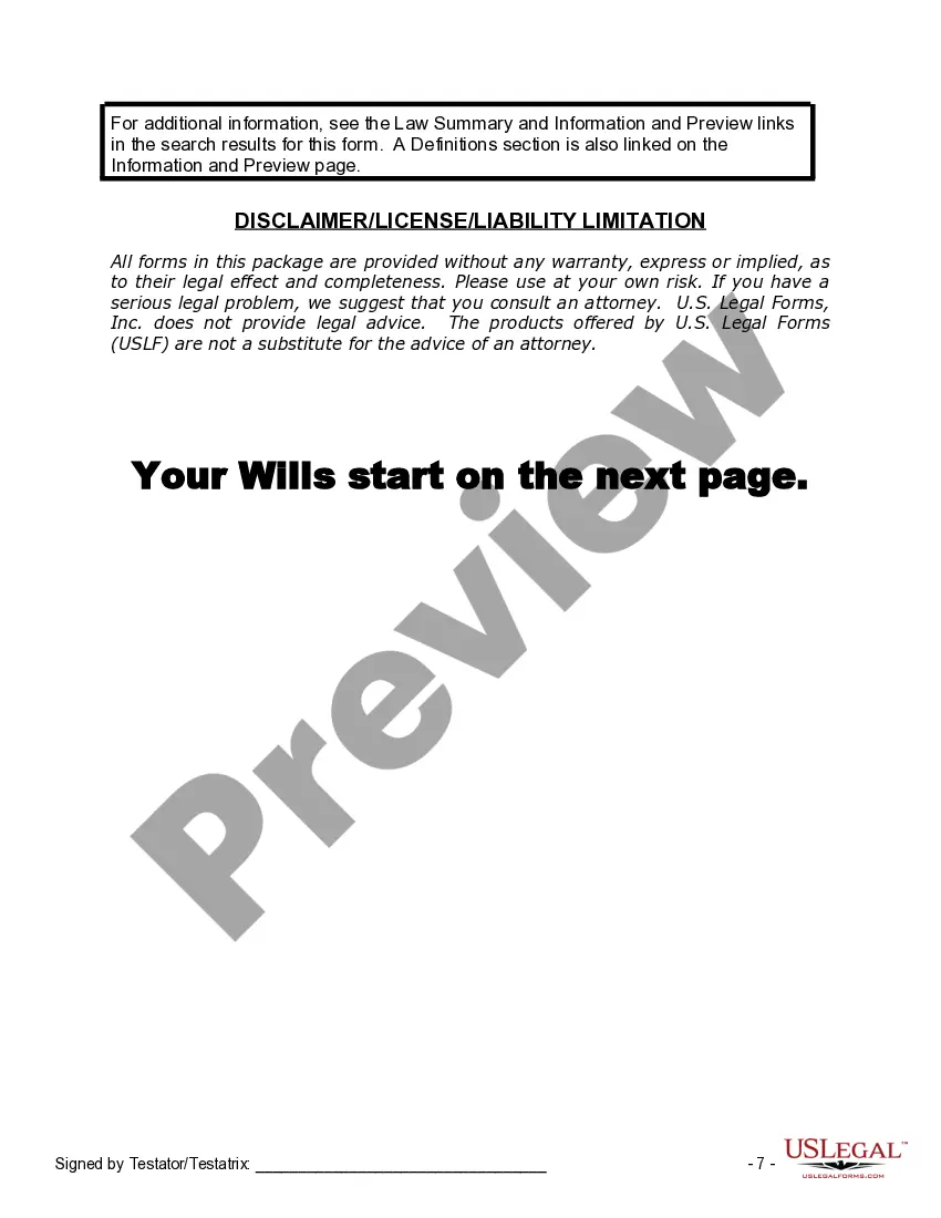Preview Mutual Wills Package with Last Wills and Testaments for Married Couple with Adult Children