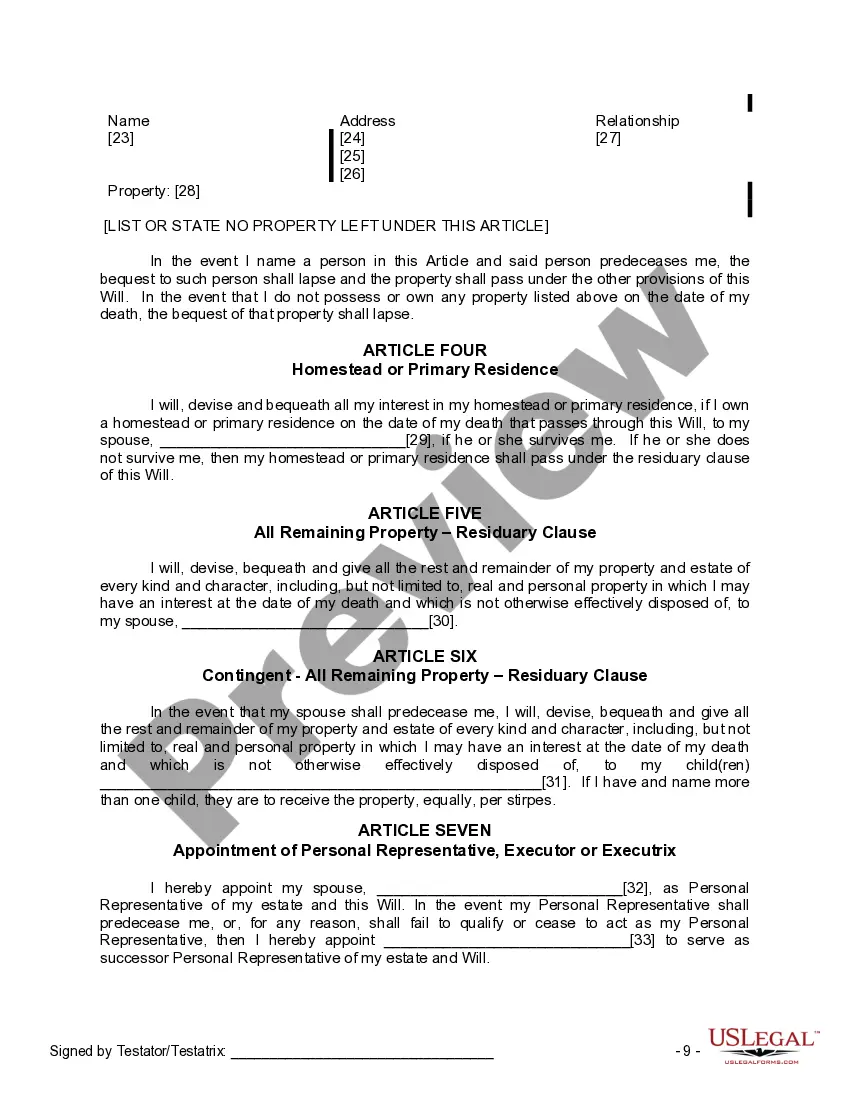 Preview Mutual Wills Package with Last Wills and Testaments for Married Couple with Adult Children