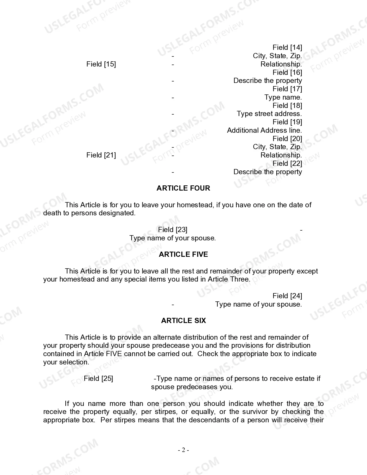 Preview Mutual Wills package with Last Wills and Testaments for Married Couple with No Children