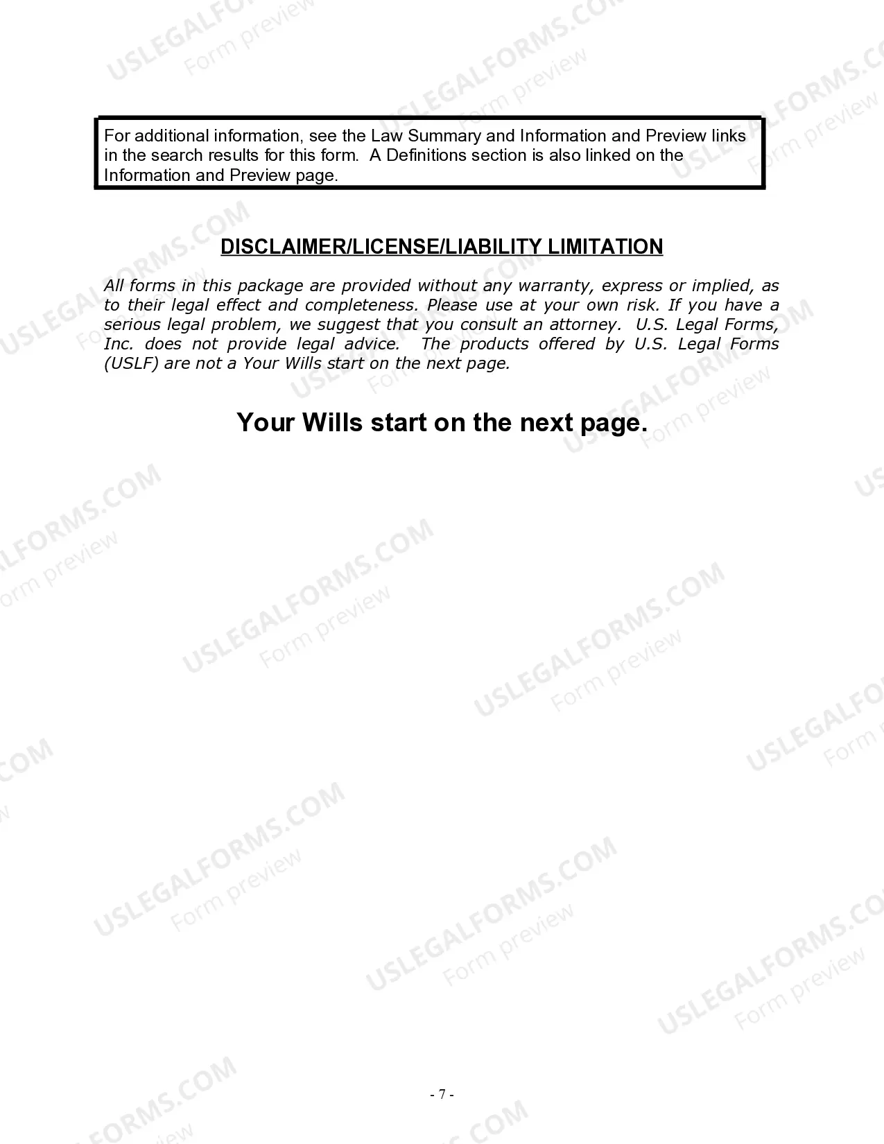 Preview Mutual Wills Package with Last Wills and Testaments for Married Couple with Minor Children
