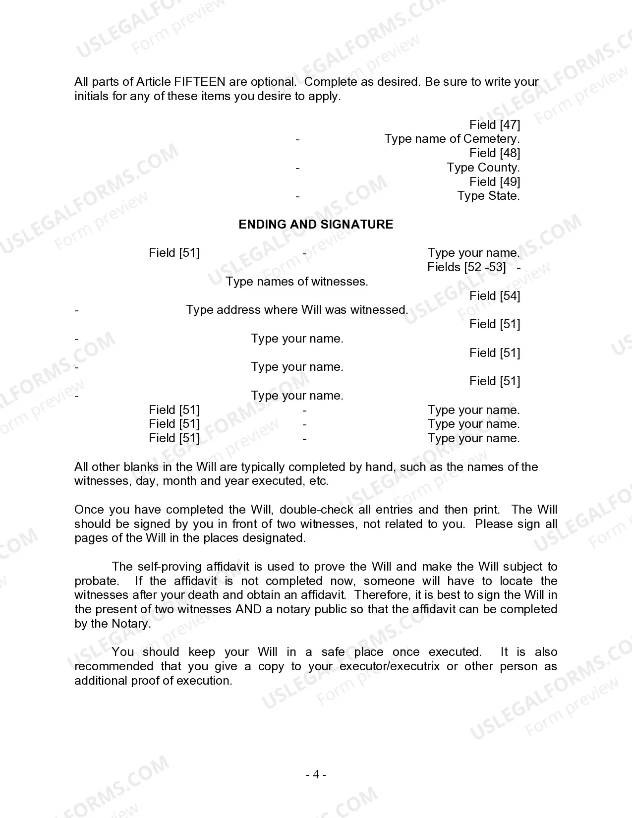 Preview Last Will and Testament for Married Person with Adult and Minor Children