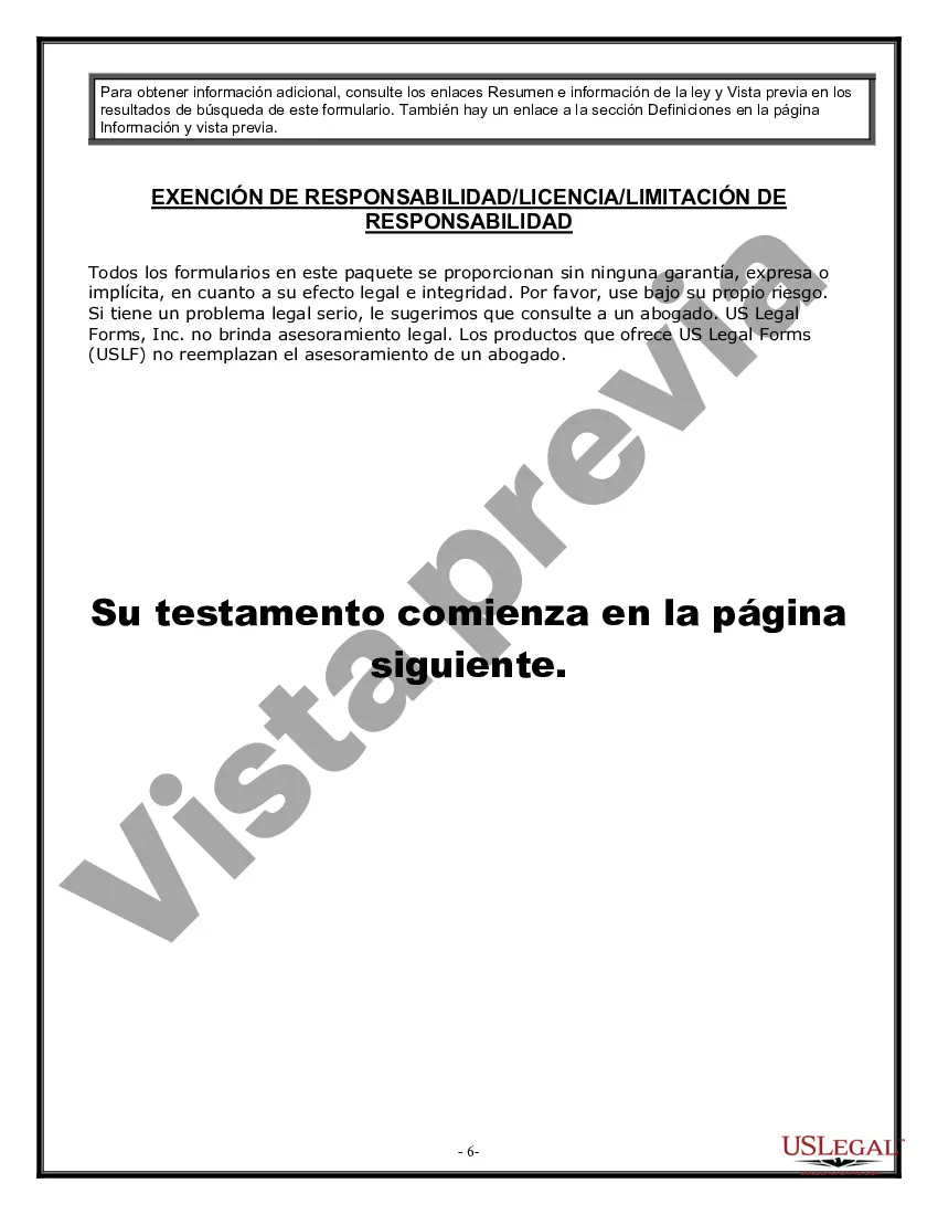 Preview Formulario de testamento y última voluntad legal para viuda o viudo con hijos adultos