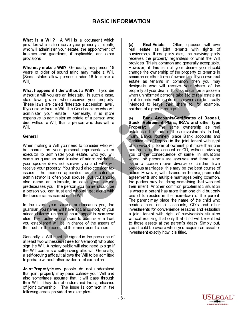 Preview Last Will and Testament for a Widow or Widower with Adult and Minor Children