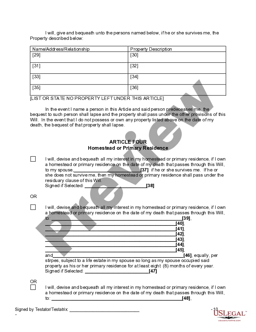 Preview Last Will and Testament for Divorced and Remarried Person with Mine, Yours and Ours Children