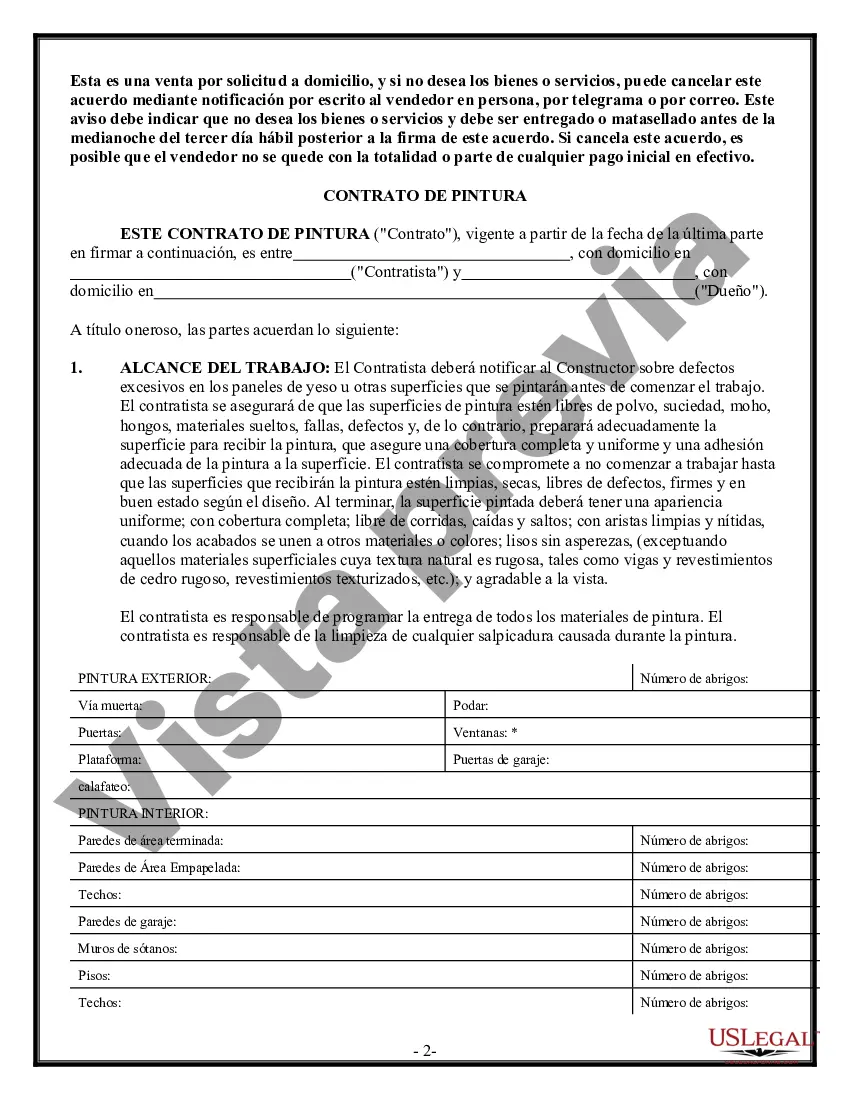 Preview Contrato de pintura para contratista