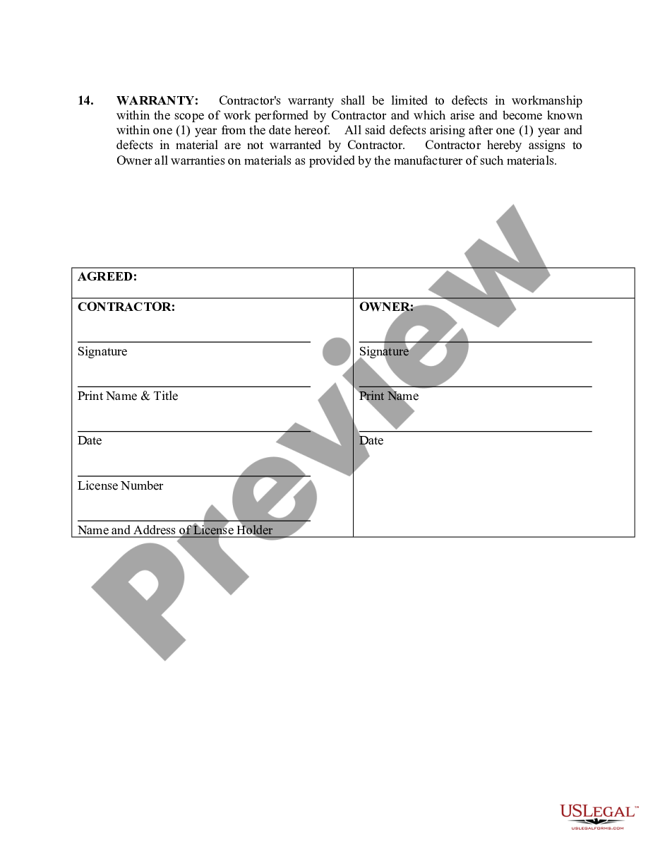 page 4 Trim Carpenter Contract for Contractor preview