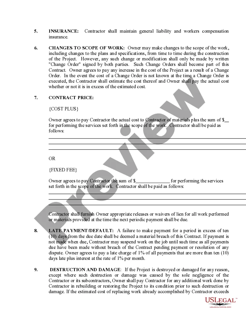 Preview Trim Carpenter Contract for Contractor