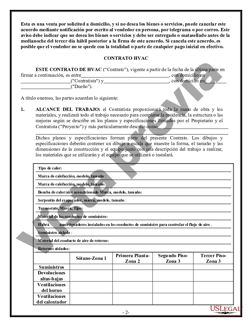 Preview Contrato HVAC para contratista