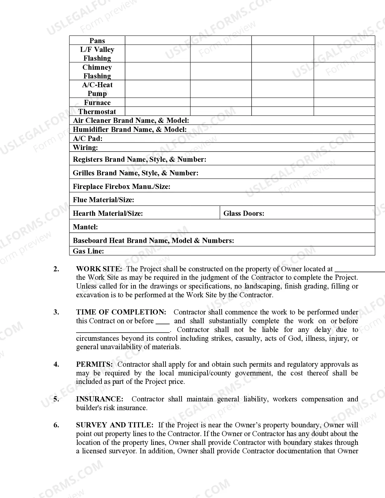 Preview HVAC Contract for Contractor