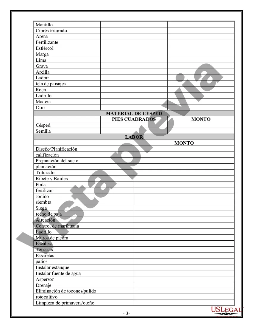 Preview Contrato de paisajismo para contratista