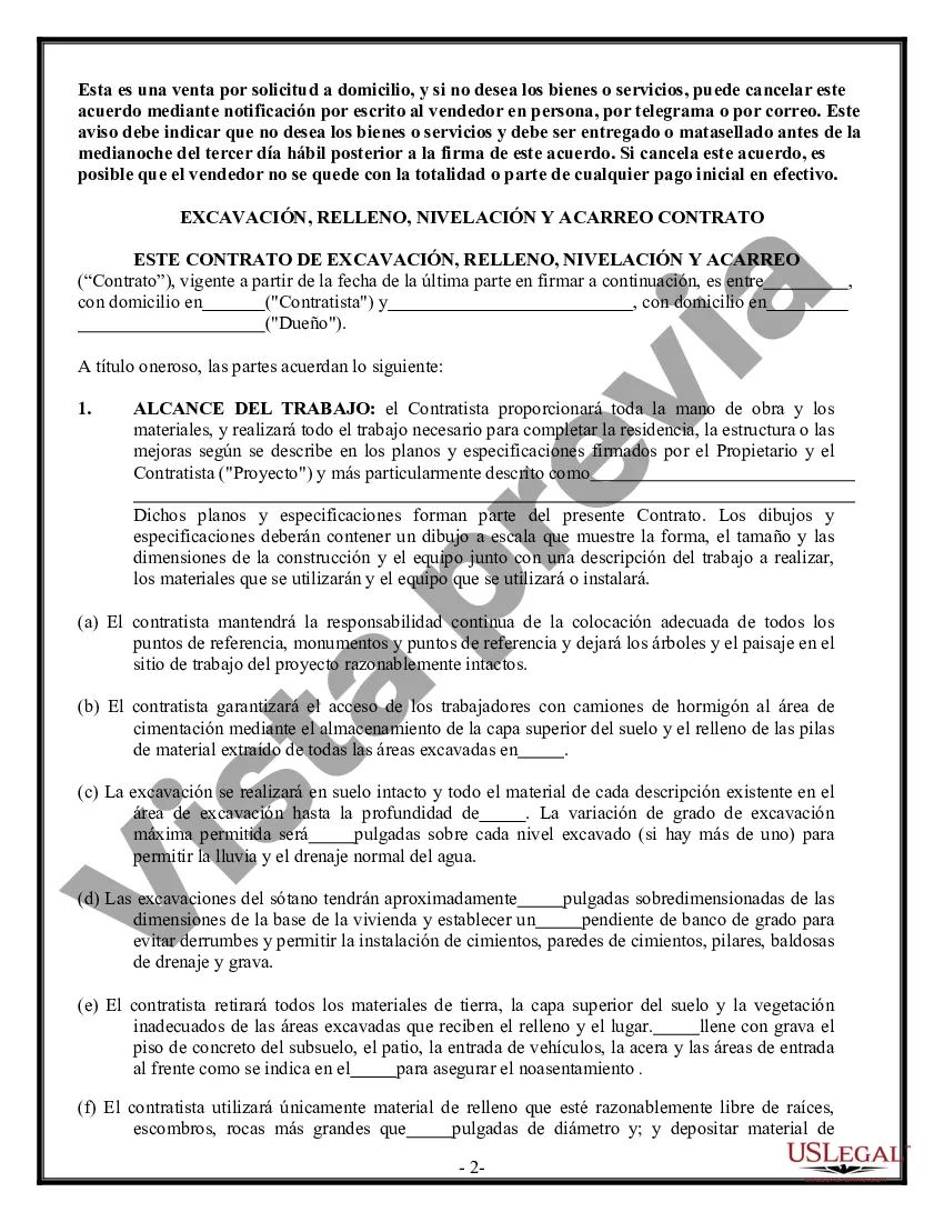 Preview Contrato de excavadora para contratista