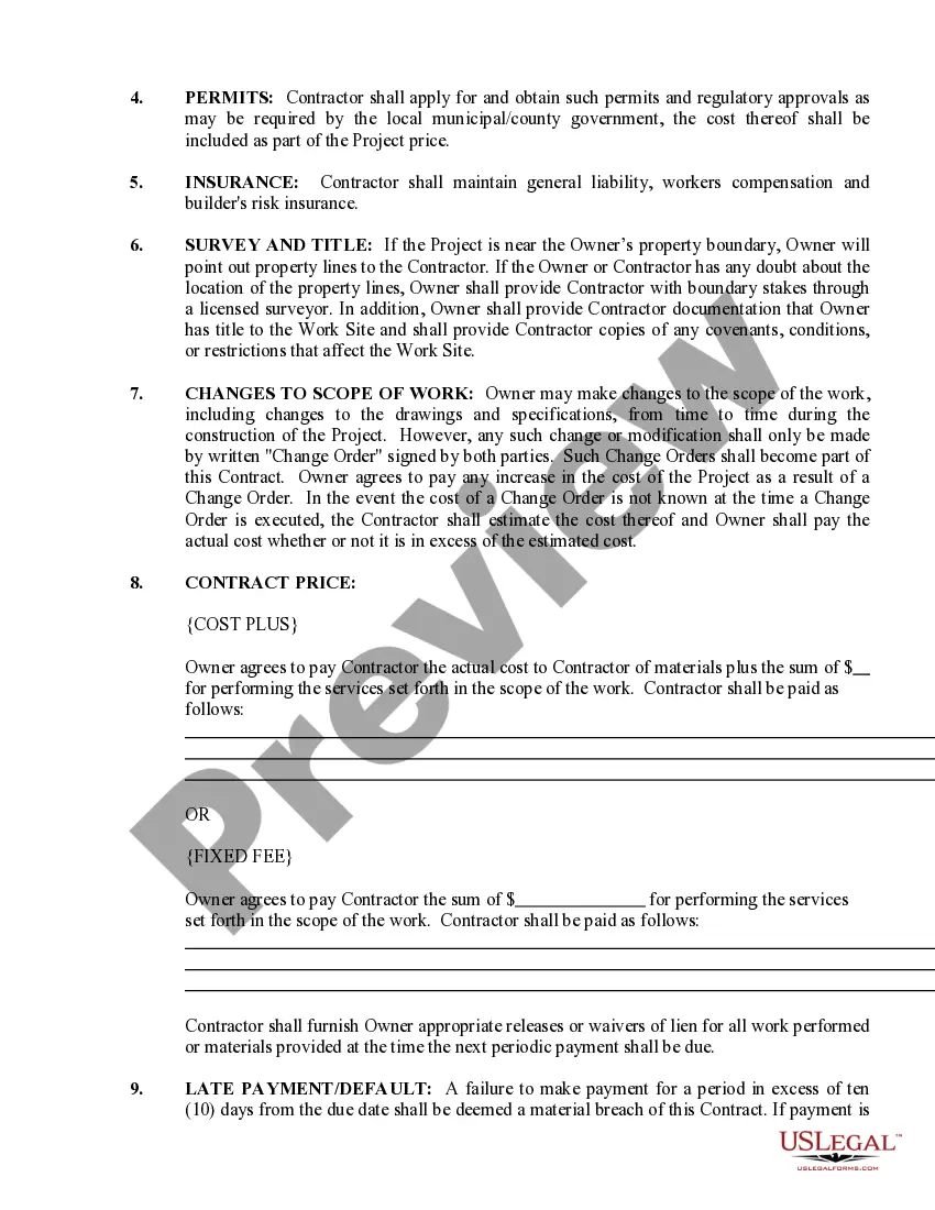 Preview Insulation Contract for Contractor