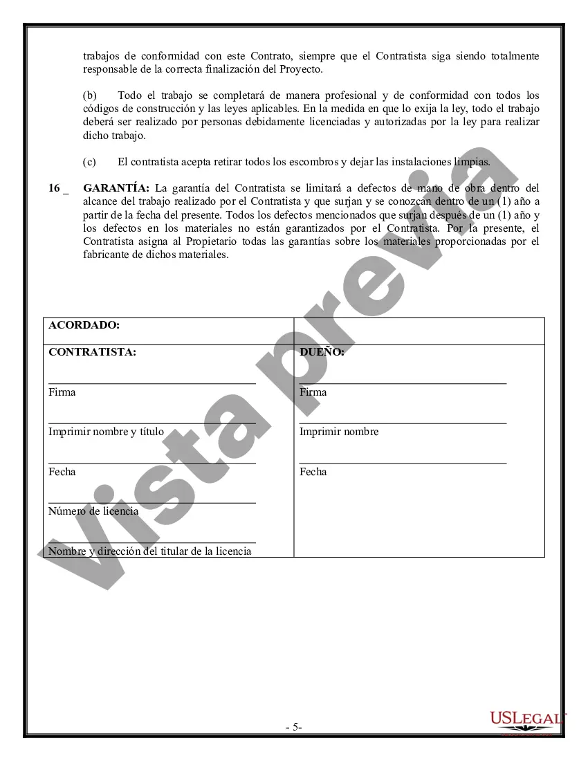 Preview Contrato de pavimentación para contratista