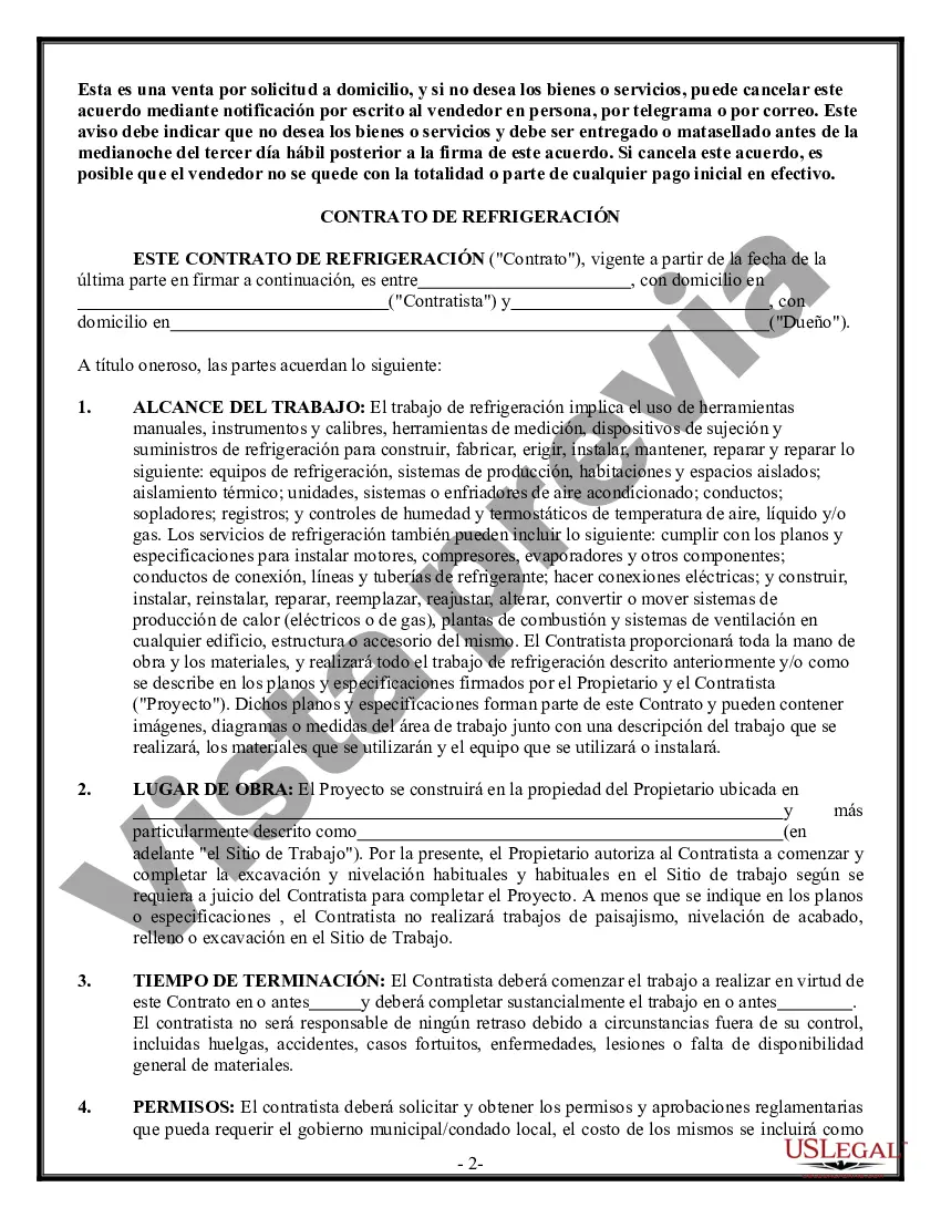 Preview Contrato de Refrigeración para Contratista