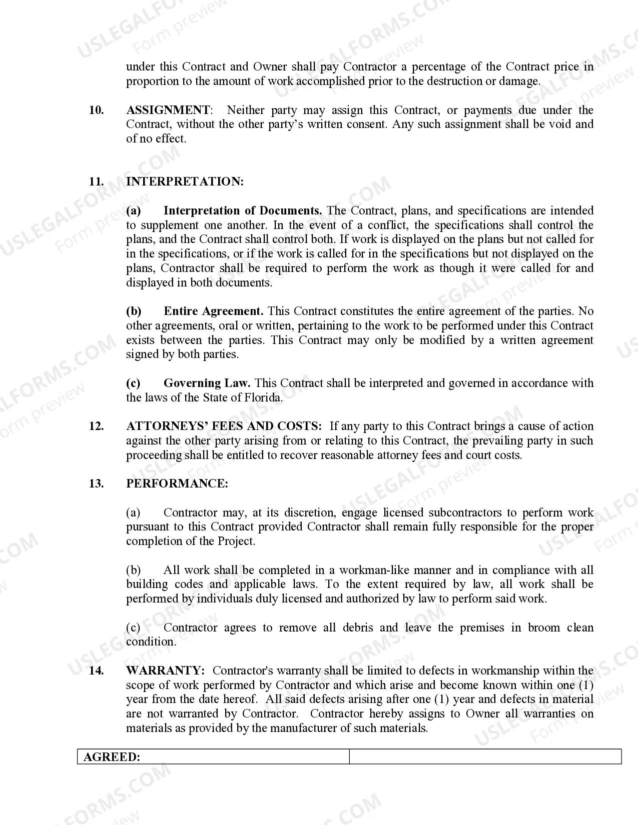 Preview Refrigeration Contract for Contractor